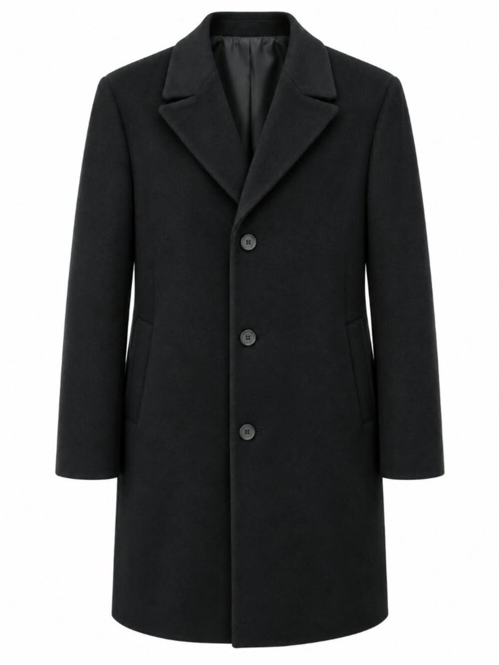 Calvin Klein Men's Classic Fit Black Wool Blend Overcoat Size 42R
